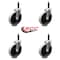 Service Caster 5 Inch Thermoplastic Rubber Wheel 3/5 Inch Expanding Stem Caster SCC, 4PK SCC-EX05S510-TPRS-34-4 - alternate 1